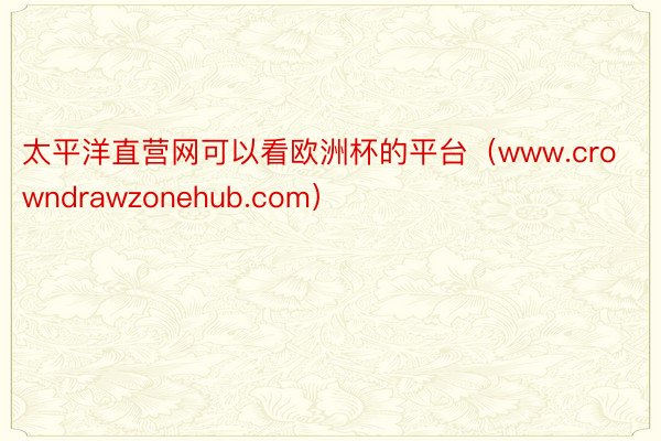 太平洋直营网可以看欧洲杯的平台（www.crowndrawzonehub.com）