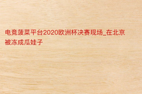 电竞菠菜平台2020欧洲杯决赛现场_在北京被冻成瓜娃子